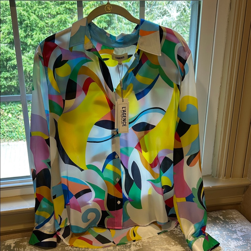 L'AGENCE Vibrant Multicolor Blouse